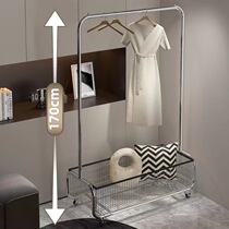 Durable floor-standing bedroom clothes hanger mobile large-capacity household thickened coat rack simple clothes coat rack
