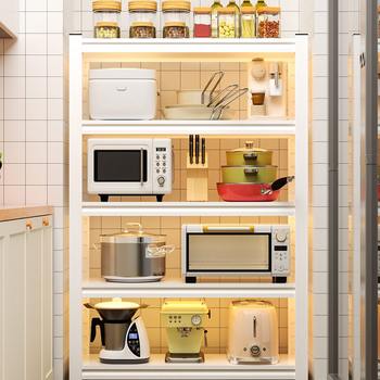 Kitchen storage rack multi-layer floor-standing multi-functional microwave oven storage rack household shelves steel cabinet storage rack