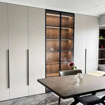 Customized minimalist aluminum alloy tempered glass door narrow edge aluminum frame swing door wardrobe door bookcase wine cabinet door cabinet door