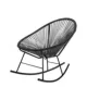 Черное кресло-качалка в форме яйца