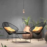 Балконное кресло для отдыха на открытом воздухе со спинкой, одиночное кресло из ротанга, пляжное кресло, полое кресло из ротанга, яйцеобразное шезлонг, кресло-качалка