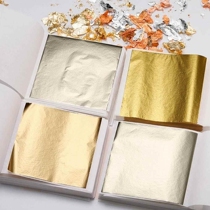 100sheets Imitation Gold Foil Paper Leaf Gilding DIY Epoxy R