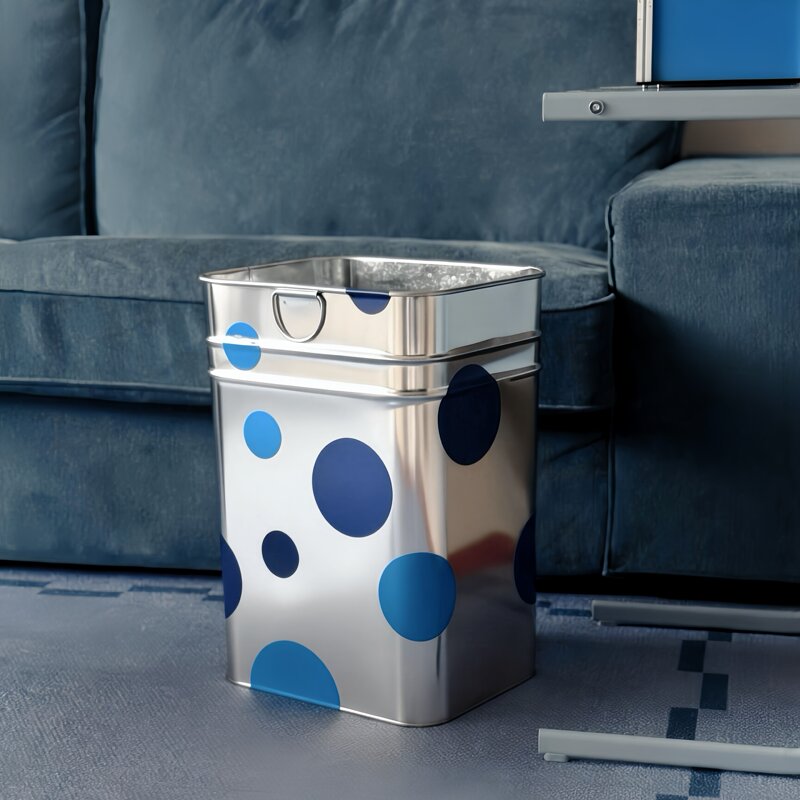 Bauhaus Trash Can | Large, High-Capacity Stainless Steel Trash Can with a Stylish Design, ins Style Trash Can for Living Room and Bedroom.