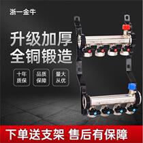 German imported Taurus high-flow floor heating water distributor household valve all-copper one-piece thickened floor heating water distributor