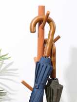 Extra large 16-bone reinforced long-handled umbrella for men automatic enlarged anti-strong wind curved handle straight umbrella for women double Japanese style