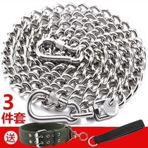 304 stainless steel dog chain large dog medium dog small dog iron chain collar dog leash anti-biting bulldog dog leash