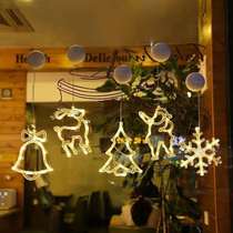 Antarctic Story LED Christmas decoration lights suction cup lights snowman bells elk window shop Christmas atmosphere decoration