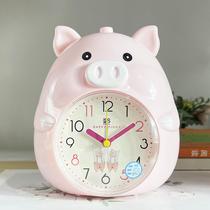 Cute dual alarm night light mute upgrade childrens talking cartoon student clock bedside bedroom piggy alarm clock