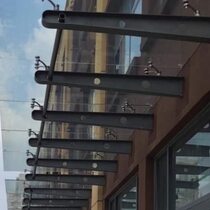 Iron film structure canopy steel beams corbel brackets point-type curtain wall claws steel structure canopy beam parking sheds fully welded