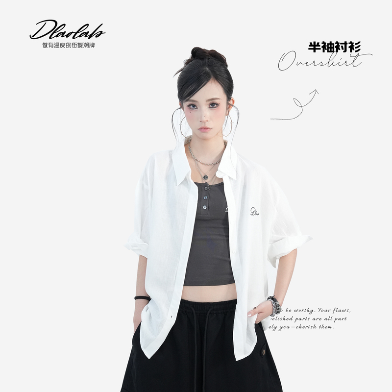Trendy Street Dance Original Jazz White Short-Sleeved Shirt Lyrical Choreography Shirt Loose Old Money Style Top 0911 Trendy Street Dance Original Jazz White Short-Sleeved Shirt Lyrical Choreography Shirt Loose Old Money Style Top 0911