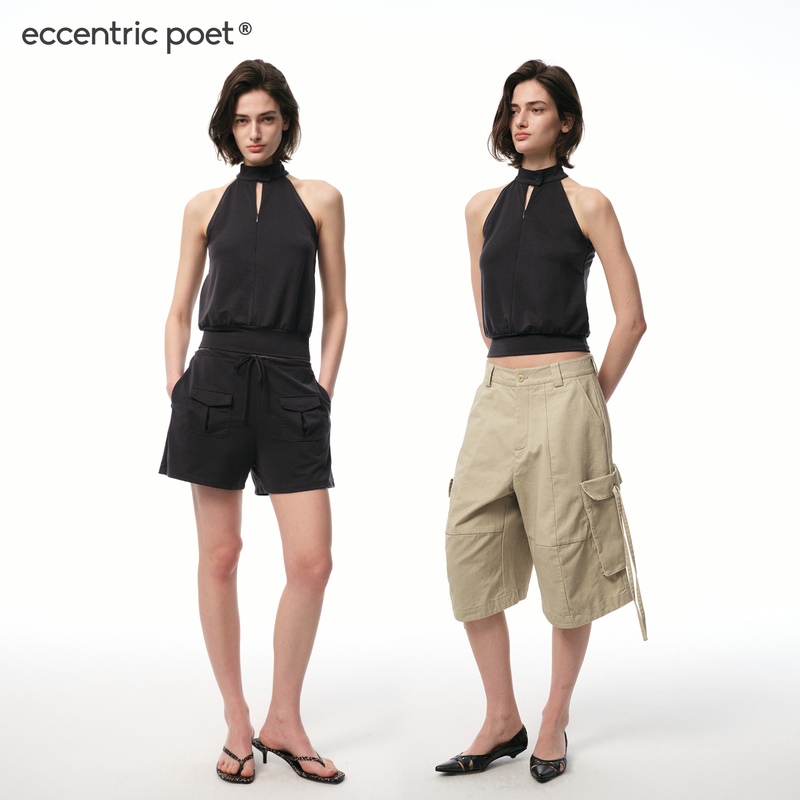 Eccentric Poet Misty Knit Half-High Collar with Hidden Zipper Halter Neck Sleeveless Vest Eccentric Poet Misty Knit Half-High Collar with Hidden Zipper Halter Neck Sleeveless Vest