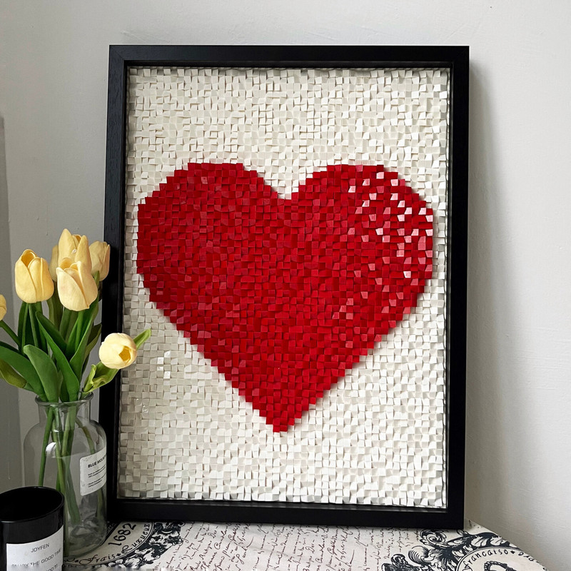 Heart-Shaped Puzzle Valentine's Day Gift for Girlfriend, Couple's Anniversary DIY Building Block Photo Frame Handmade Heart-Shaped Puzzle Valentine's Day Gift for Girlfriend, Couple's Anniversary DIY Building Block Photo Frame Handmade