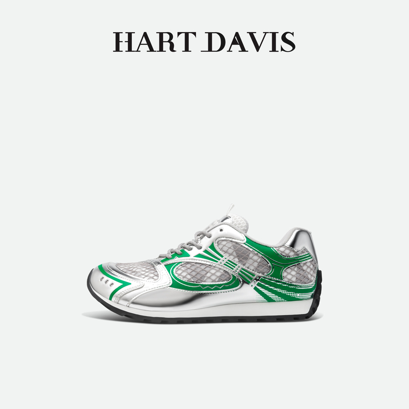 Hart Davis-Hart Davis-Winged Pulse Silver-Green Sports Casual Shoes for Men and Women