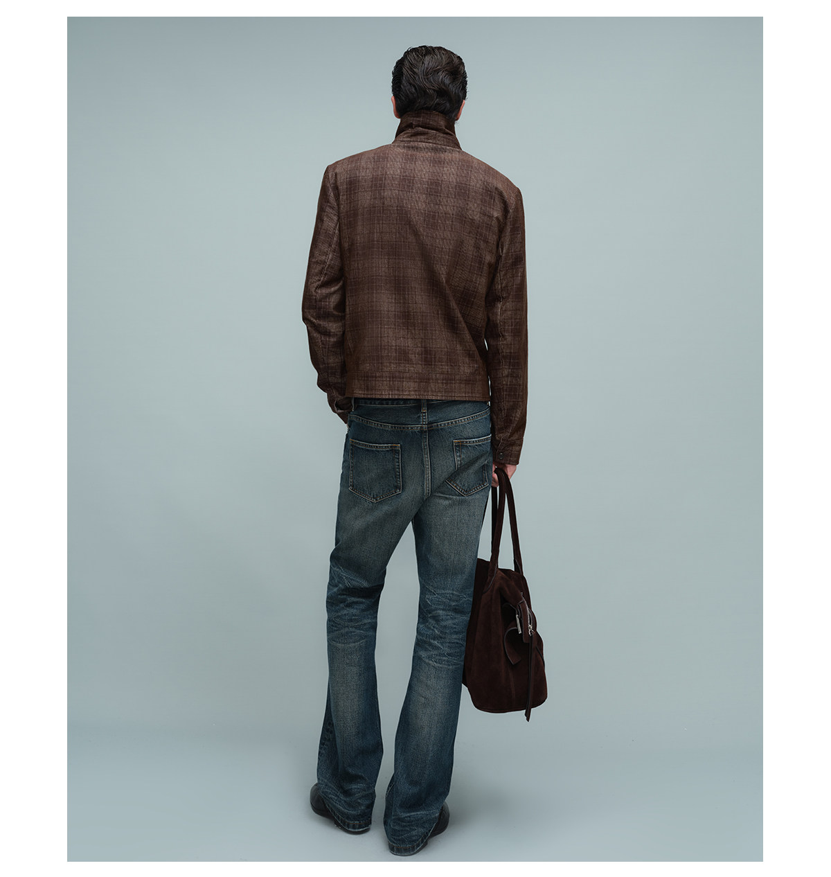 Slight Vogue Brown Plaid Corduroy Harrington Jacket