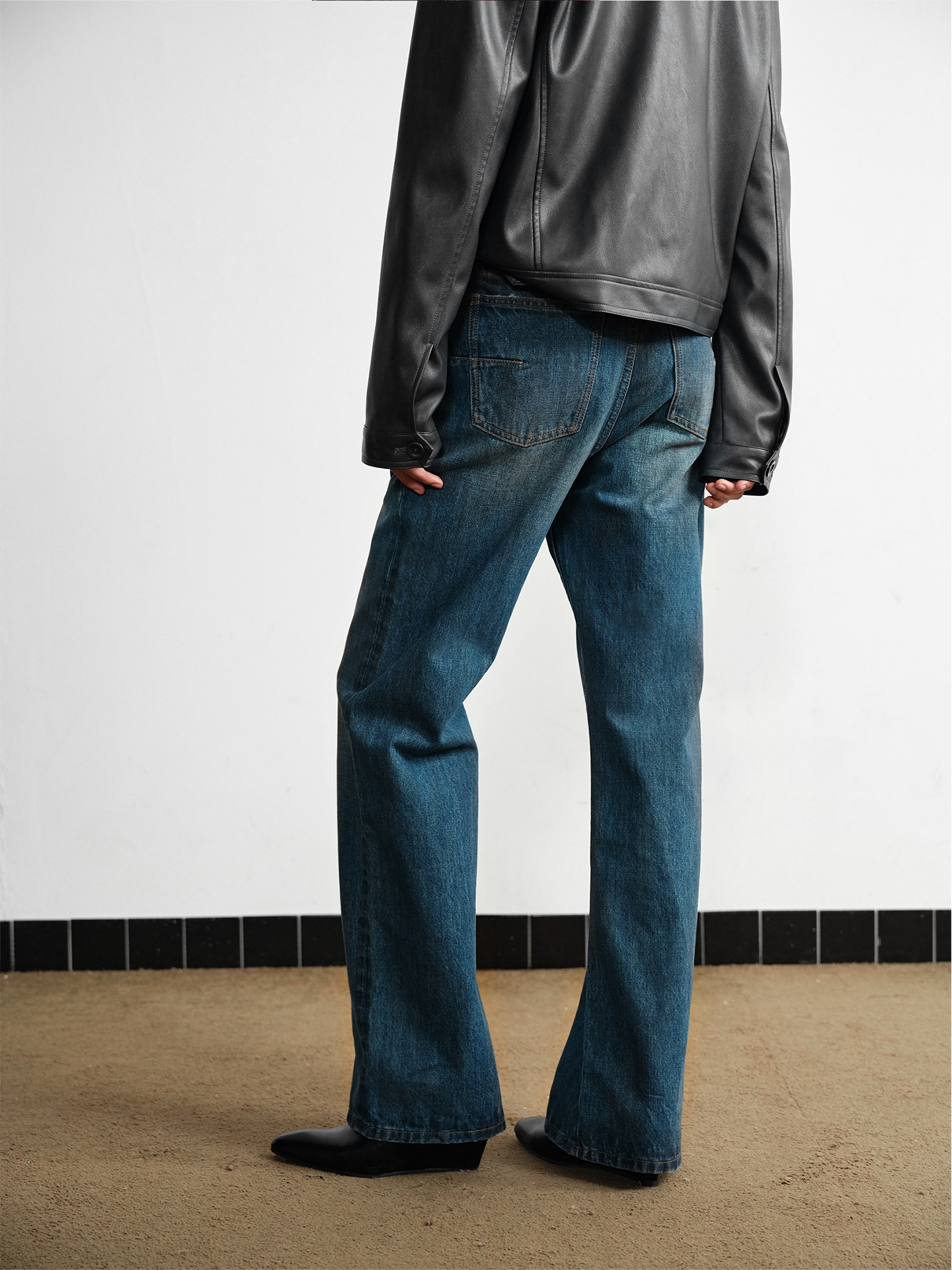 Slight Vogue Slightly Distressed Straight-Leg Jeans