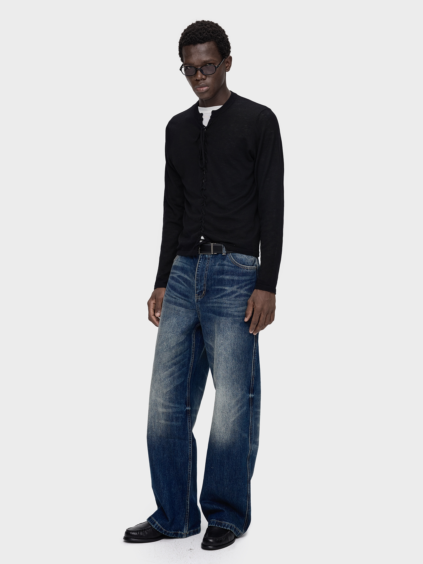 Slight Vogue Wool Braided Tie-Front Knit T-Shirt