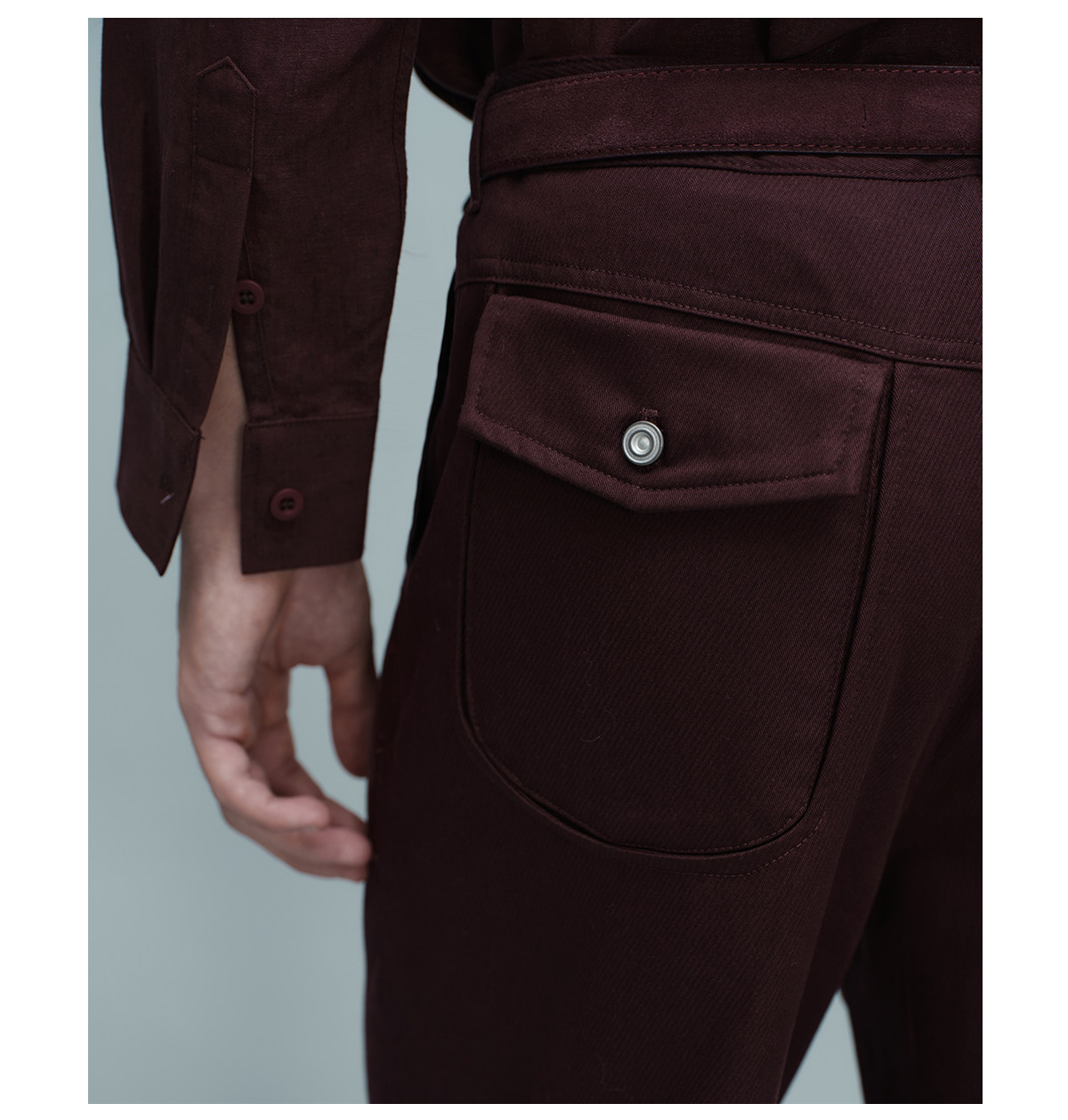 Slight Vogue Burgundy Red Slim-Fit Micro Flare Trousers