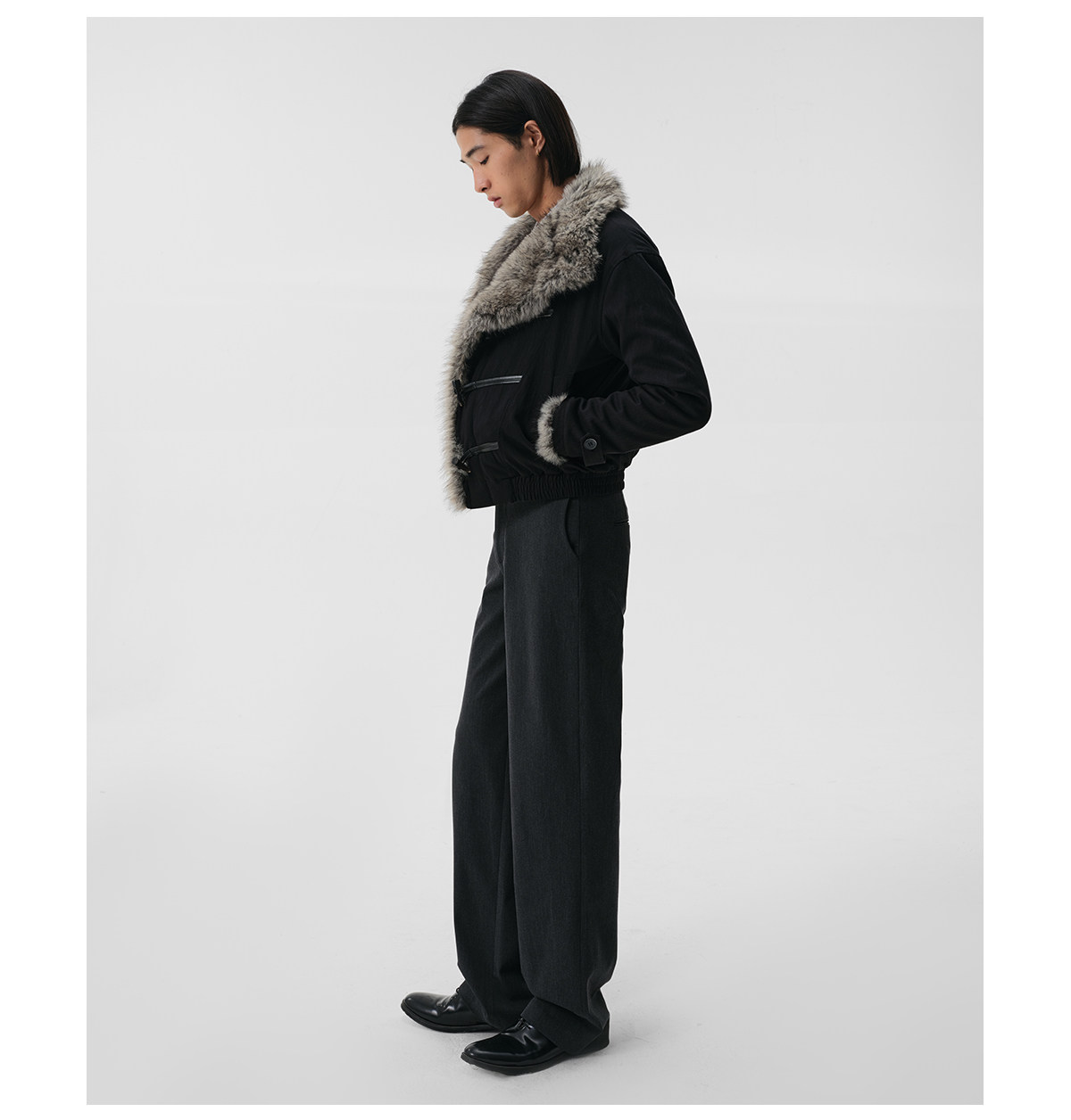 Slight Vogue Brown Horn-Button Padded Coat