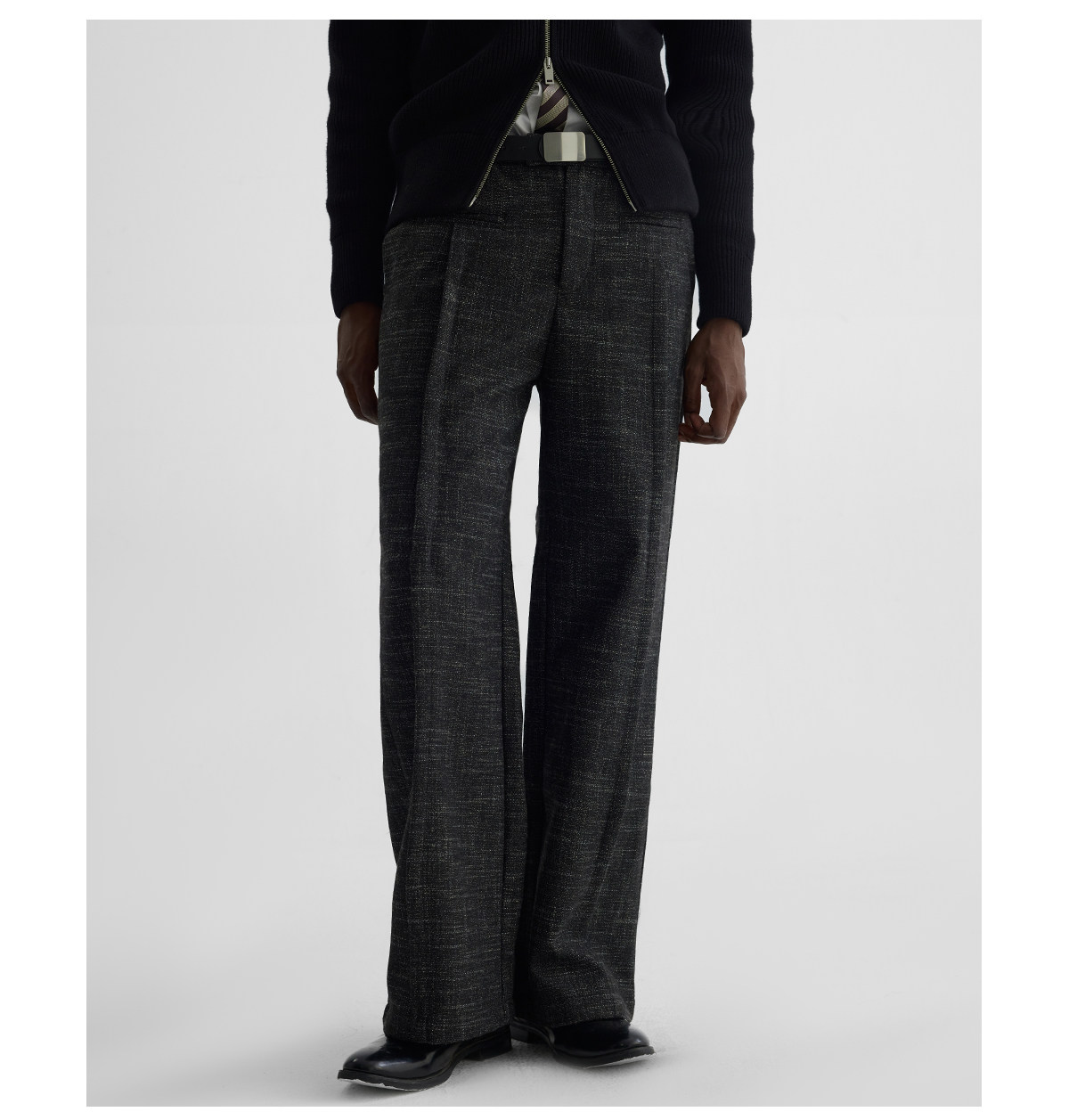 Slight Vogue Wool-Blend Double-Pleat Straight-Leg Trousers