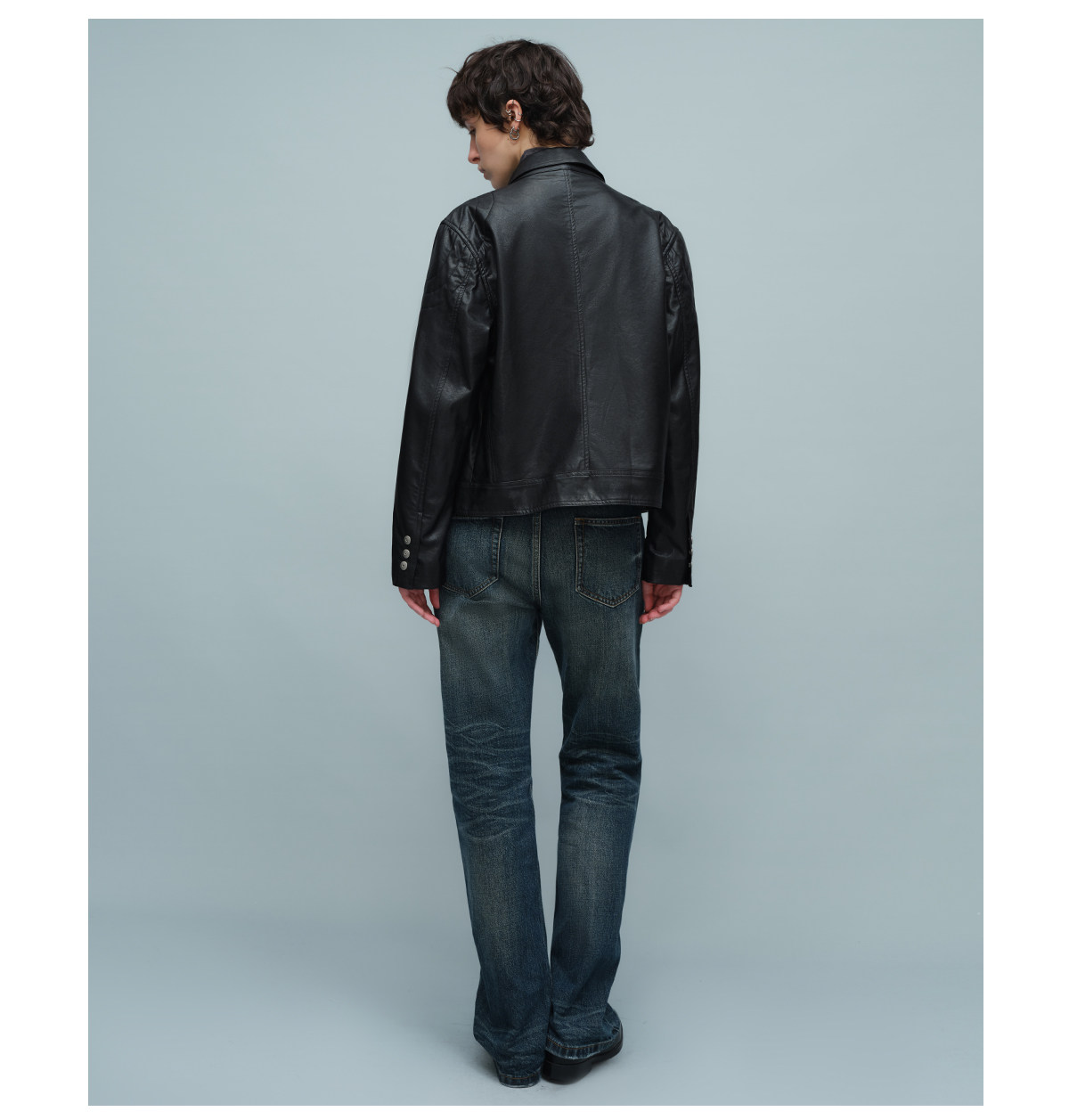 Slight Vogue Quilted Fold-Over Collar Moto Jacket
