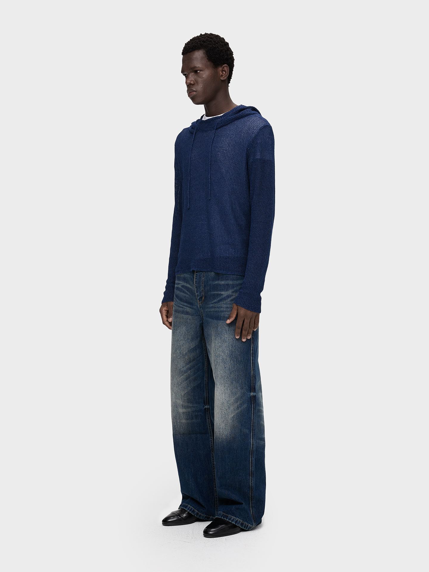 Slight Vogue Haze Blue Loose Knit Cover-Up