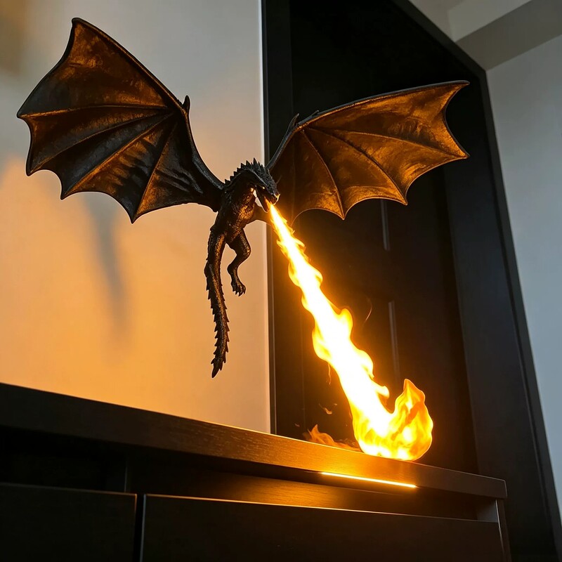 [Dragon Breath Lamp] Flying Dragon Flame Night Light Creative Breath-Emitting Dragon Ambient Light Dragon Flame Book Corner Bookshelf Decorative Ornament