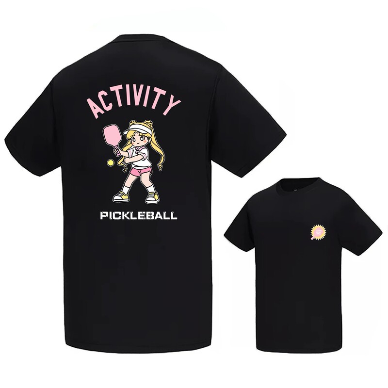 [Pickleball Beautiful Girl] Breathable Mesh Quick-Drying Pickleball Training and Competition Uniform Short-Sleeved T-Shirt for Men and Women