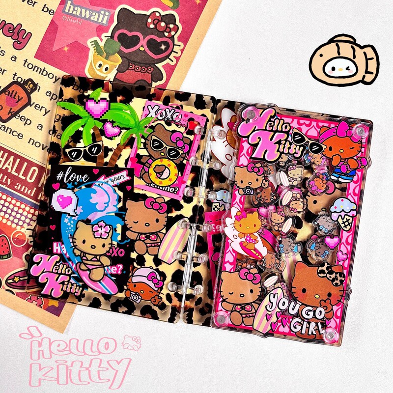 Tiktok Popular Acrylic Shake Notebook A7 Planner Cartoon Cute DIY Creative Anime Notebook