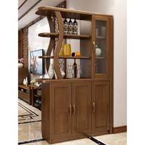 Chinese style solid wood entrance cabinet partition simple living room storage rack wine cabinet entry door double-sided foyer room cabinet
