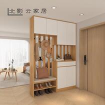 Customized screen shoe cabinet for small apartment entrance hall partition cabinet Nordic foyer cabinet coat rack shoe changing stool