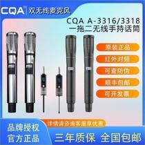 CQA-A3318 Torch Dual Wireless Microphone Handheld Stage Performance Microphone Outdoor Singing Live Broadcast Sound Card Set