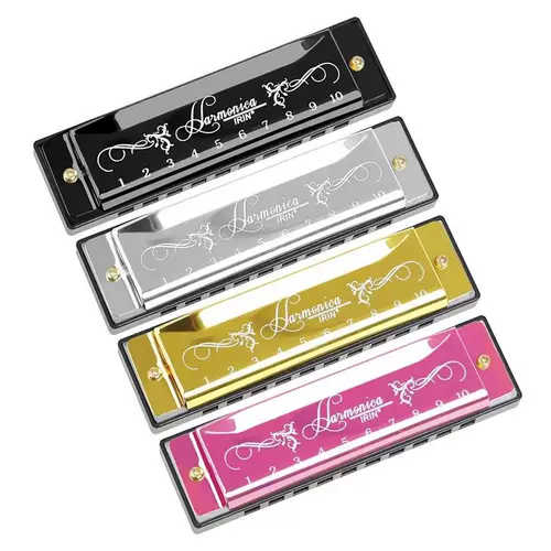 10 отверстия 20 тонального деревянного инструмента Harmonica красочная C клавиша C