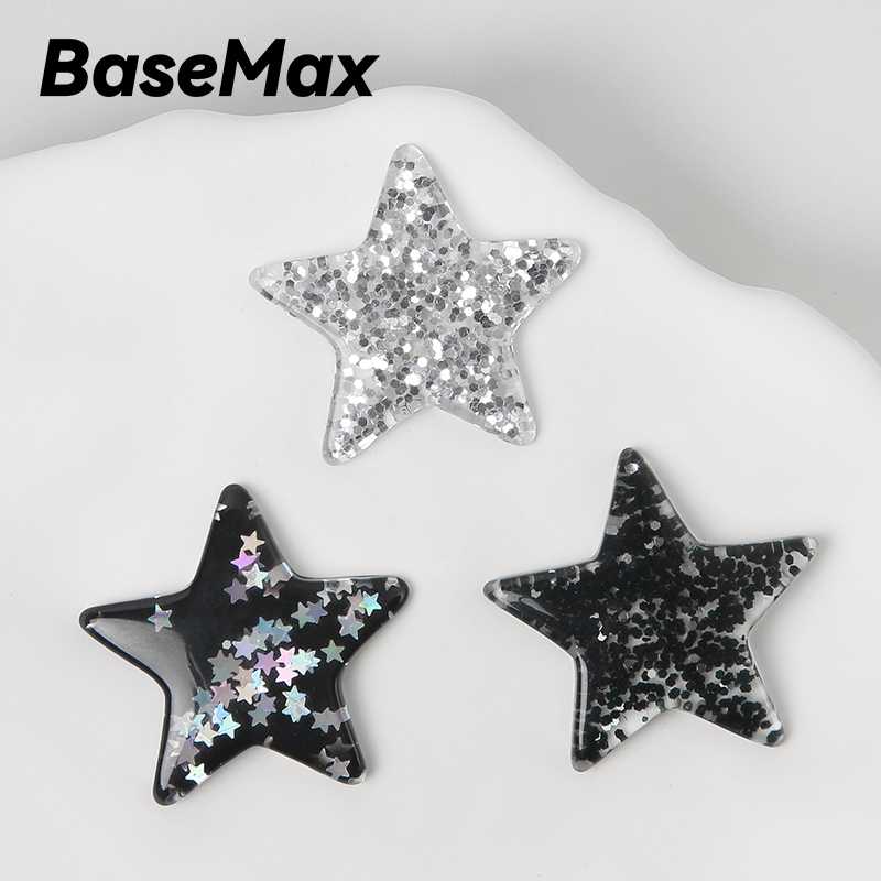 Basemax Crocs Accessories Sequin Five-Pointed Star Shoe Charms Decorative Buckle DIY Accessories Suitable for Crocs/Cross