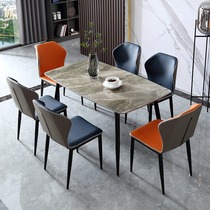 Slate dining table modern simple rectangular western dining table and chair combination light luxury bright countertop household small apartment dining table
