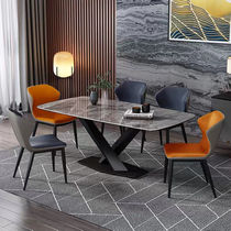 Slate dining table and chair combination light luxury Italian style modern simple home small apartment rectangular dining table dining table