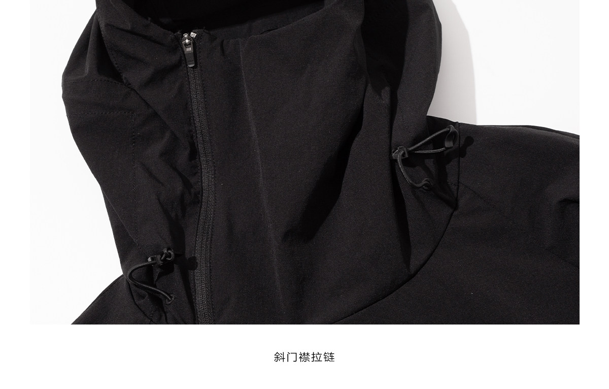 Loopsoon Hooded Diagonal Zip Jacket