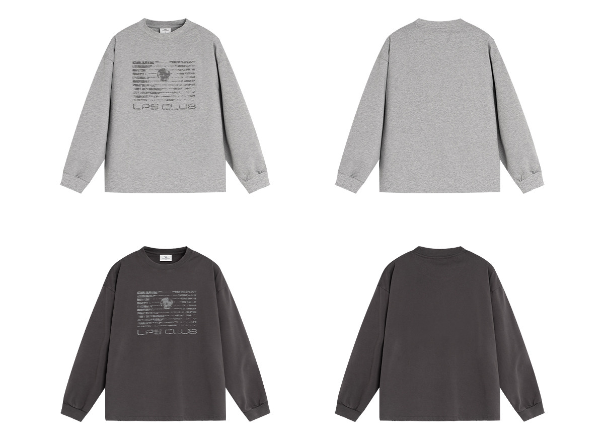 Loopsoon Gradient Washed Graphic Long-Sleeve Tee