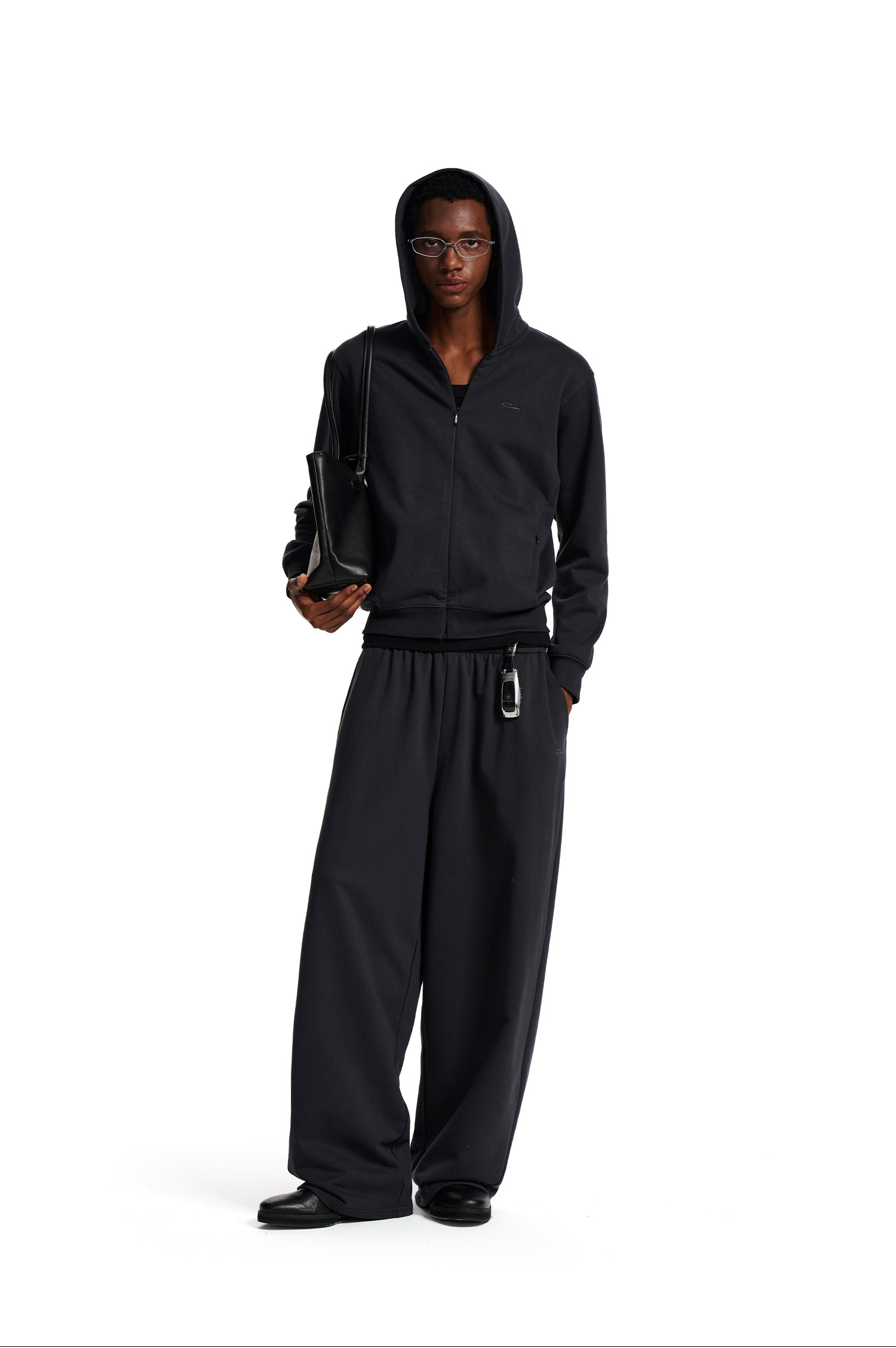 Loopsoon Embroidered Zip-Up Hoodie