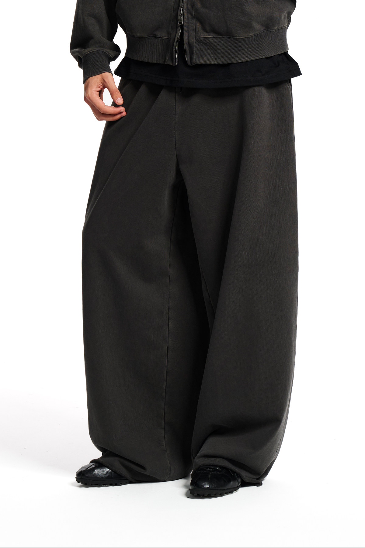 Loopsoon Washed Drawstring Wide-Leg Sweatpants