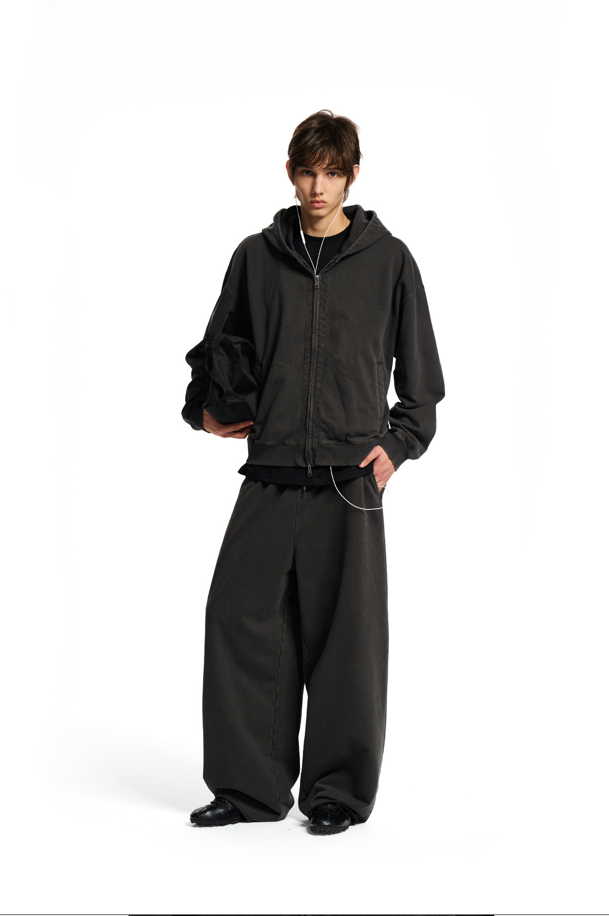 Loopsoon Washed Drawstring Wide-Leg Sweatpants