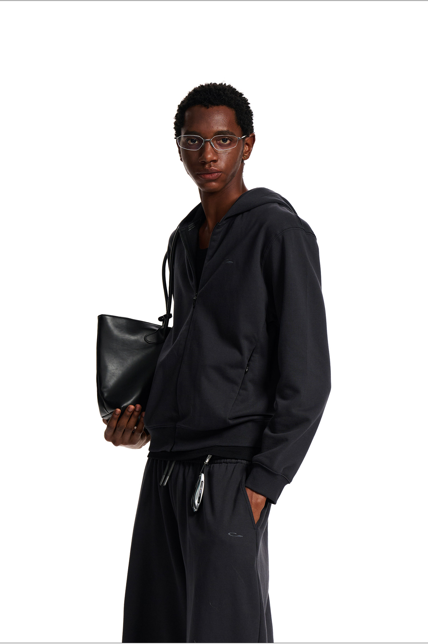 Loopsoon Embroidered Zip-Up Hoodie