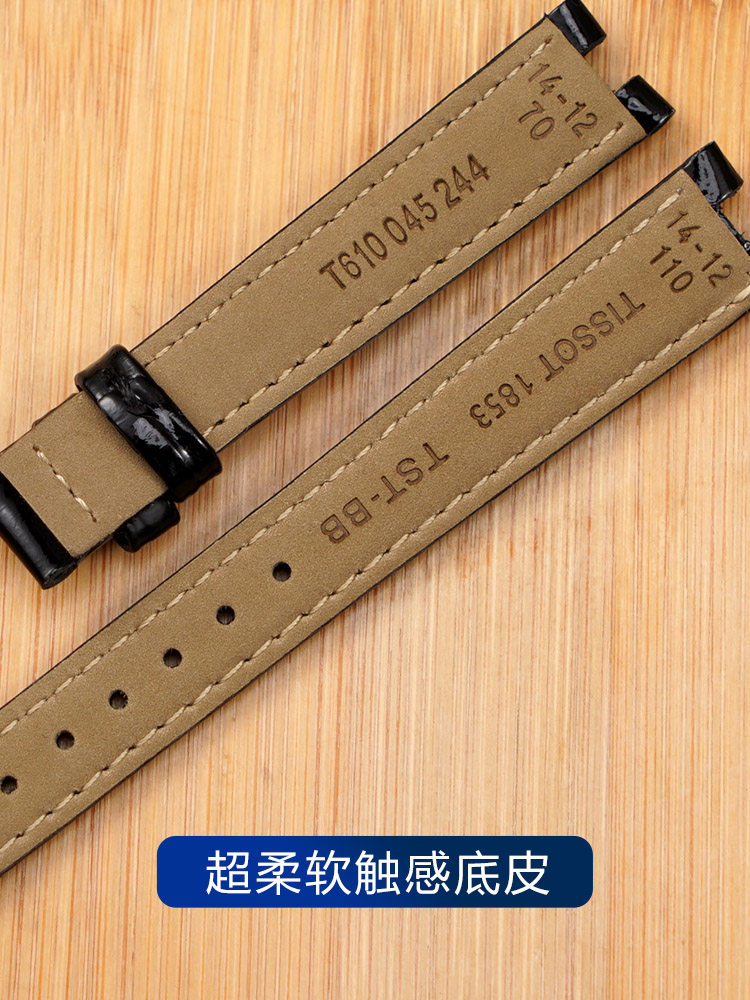 Tissot Carlie Little Beauty Watch Strap 1853 Women's T126 Quartz Mechanical Genuine Leather Watch Band Compatible with Original Concave Interface