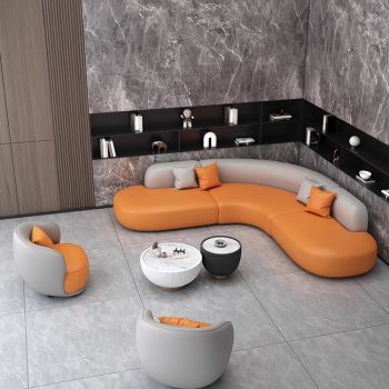 2025 new curved sofa hotel lobby office reception area light luxury l-shaped corner special-shaped sofa 2025 new curved sofa hotel lobby office reception area light luxury l-shaped corner special-shaped sofa