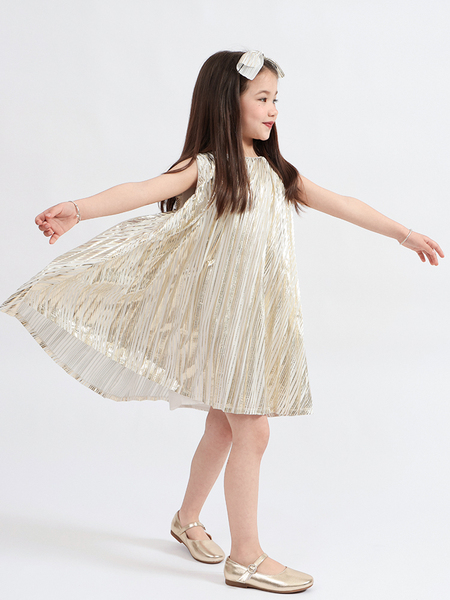 [Golden Stripes] Muakids Kidsren's Clothing Summer Kidsren's Mesh Dress Girls 2026 New A-Line Skirt