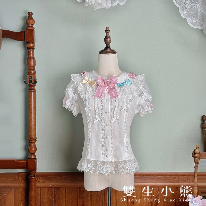 Twin Bears Original New Design Sweet Lolita Macaron Series Shirt Twin Bears Original New Design Sweet Lolita Macaron Series Shirt