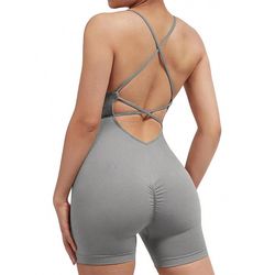 국경 크로스 유럽 및 미국 전자 e-seeper 섹시한 복숭아 엉덩이는 당황한 라인 스포츠 뷰티 뷰티 onesie 요가없이 onesie 피트니스 슈트