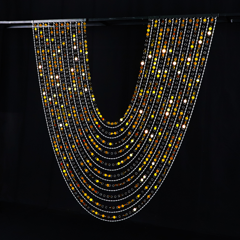 New Wedding Wave-Shaped Sequin Acrylic Globe Bead Curtain Banquet Hall Hotel Wedding Background Curved Ceiling Decoration New Wedding Wave-Shaped Sequin Acrylic Globe Bead Curtain Banquet Hall Hotel Wedding Background Curved Ceiling Decoration