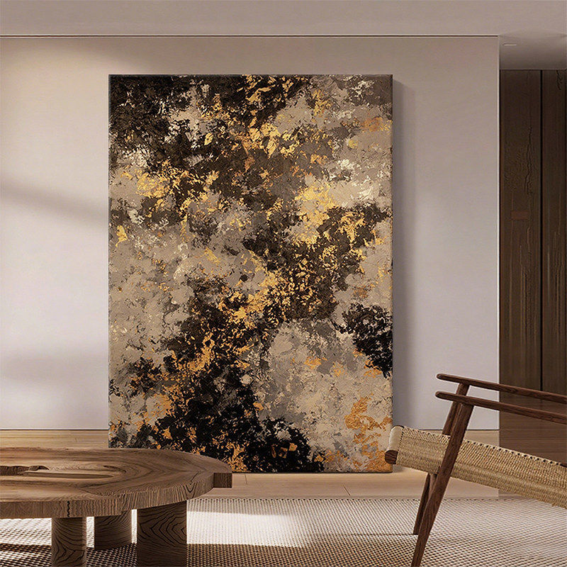 "Golden Thread" Italian-Style Minimalist Light Luxury Abstract Living Room High-End Decorative Painting Modern Entrance Hall Sandstone Texture Wall Art "Golden Thread" Italian-Style Minimalist Light Luxury Abstract Living Room High-End Decorative Painting Modern Entrance Hall Sandstone Texture Wall Art