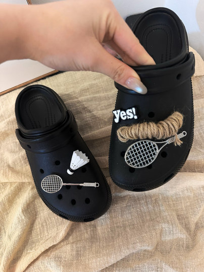 Badminton｜Original Shoe Charms Suitable for Crocs Clogs, DIY Accessories, Decorative Charms for Sports, Unisex