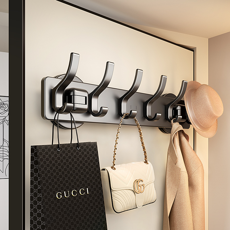 Suction Cup Door Hook with Strong Adhesive, No Drilling Required, Heavy-Duty Wall-Mounted Storage Rack, Hanging Hook, Clothes Rack, Wall-Mounted